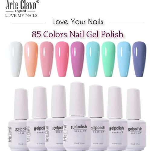Arte Clavo Gel Nail Polish LED UV Gel For Nail 85 Colors Soak Off Nails Gel Lacquer Glitter 8ML Nude Red Hybrid Nail Polish