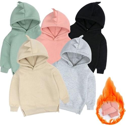 0-4T Cute Baby Girls Jacket Kids Boys Warm Fleece Coat Dinosaur Hooded Spring Girl Clothes Infant Hoodies Childrens Clothing