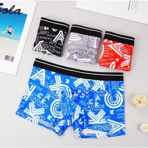 Summer Ice Silk Mens Boxershorts Underwear Long Underpants Natural High Quality Men Boxer