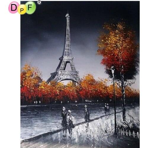 DPF DIY The tower is ablaze 5D diamond mosaic kit full square home decor diamond embroidery diamond painting cross stitch crafts