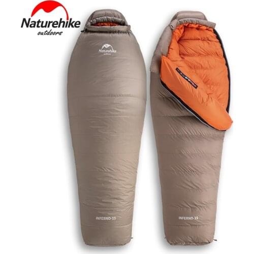 Naturehike Winter 750FP Goose Down Sleeping Bag -21℃ Thickened Outdoor Camping Windproof Warm Mummy Portable Unisex Sleeping Bag