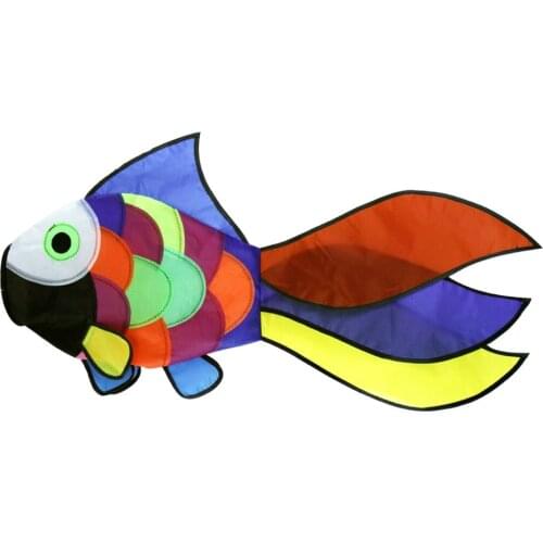 Nylon Fish Kite Windsock Rainbow Flight Outdoor Toys Kids Spring Park Garden Decor