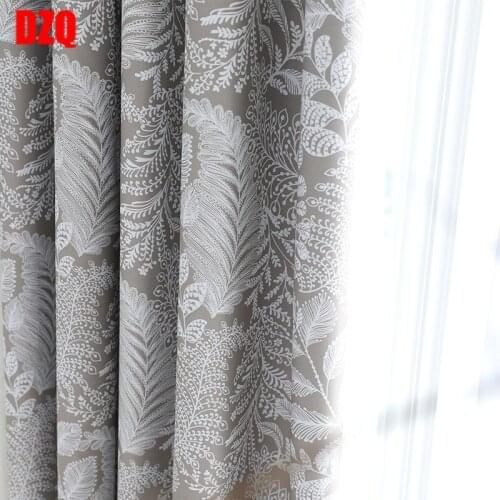 2021 New Flower Tobacco American Fresh Pure Color Shading Curtain Fabric Curtains for Living Dining Room Bedroom