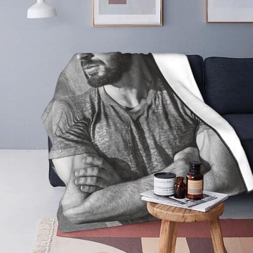 Chris Evans Blanket Coral Fleece Plush Textile Decor Director Handsome Boy Soft Throw Blankets for Bedding Outdoor Bedspreads