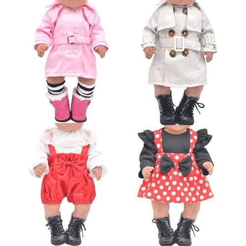 Clothes for doll fit 43cm toy new born doll accessories fashion cotton jacket, shirt, dress