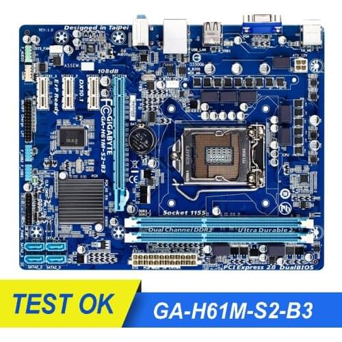 Original For Gigabyte GA-H61M-S2-B3 Desktop Motherboard H61M-S2-B3 H61 LGA 1155 DDR3 Micro-ATX Used