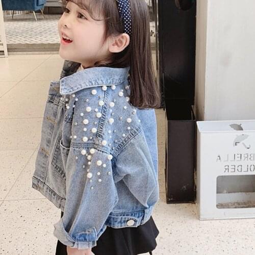 2-7Y Girls Baby Denim Jacket Spring And Autumn Childrens Denim 2021 New Little Girls Children Clothing Coats Jacket For Girls
