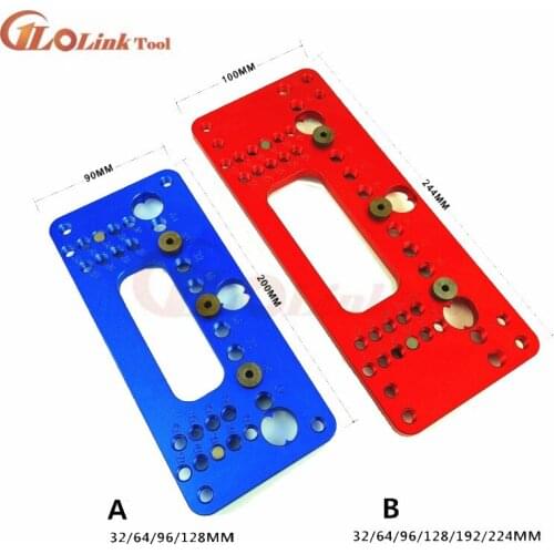 Hole Handle Pitch Punch Locator Woodworking Aluminum Gauge Pocket Jig Set Wardrobe Door Cabinet Positioner Drill Guide Sleeve