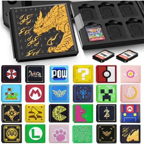 Monster Hunter Dragon Game Cards Storage Case For Nintendo Switch NS Lite 12 in 1 TF SD Card Protective Box Shell Accessories