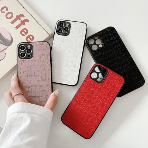 Retro Crocodile Texture PU Leather Case For iPhone 12 Mini 11 Pro Max Xs Xr X 8 7 Plus SE 2020 Snake Skin Hard Phone Cover Coque