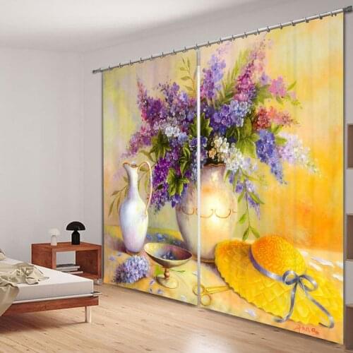 New Oil painting Luxury 3D Blackout Curtains For Living room Bedding room Drapes Cotinas para sala Home Decorative
