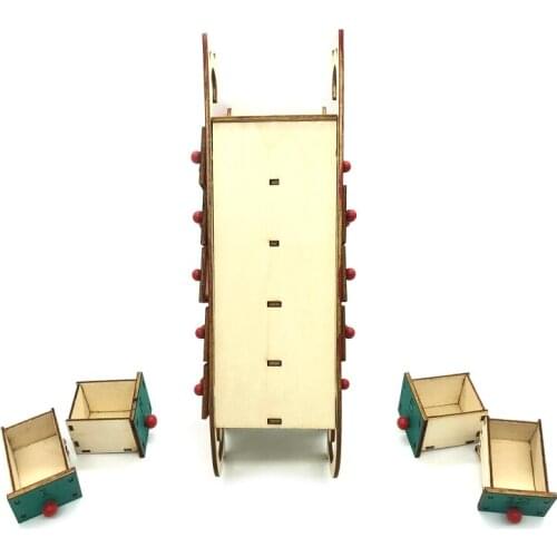 Christmas Sleigh Tree Wooden Advent Calendar Countdown LED Party Decor 24 Drawer F1CC