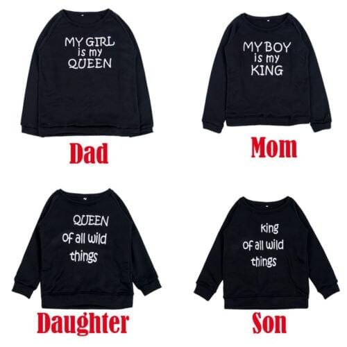 Family Matching Outfits Warm Couple T-Shirt King & Queen Matching Set Sweet Family Love Clothes Tee Gift