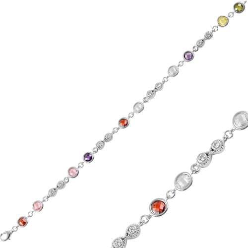 Silver Bracelet Zircon Stone