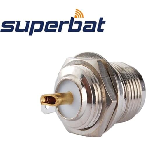 Superbat 10 pcs N Front Mount Jack Female Bulkhead with Solder Cup RF Connector