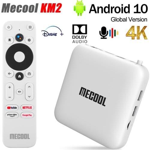 Mecool KM2 Android TV Box Amlogic S905X2 Android 10 2GB DDR4 USB3.0 4K Prime Video Widevine L1 Smart Set Top Box Media Player