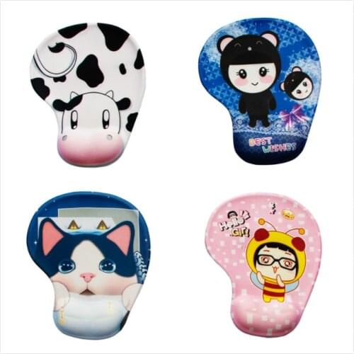 Comfort Wrist Rest Mousepad PC Gaming Mouse Pad Mat Skid Resistance Memory Foam Wireless Mouse Mat Lovely Animal for PC Mouseo