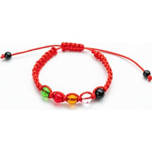 Vintage Ethnic Multicolor Beads Strand Bracelets Hand-knitted Cotton Red Rope Cute Lucky Bracelet Hand Accessories Best Gifts