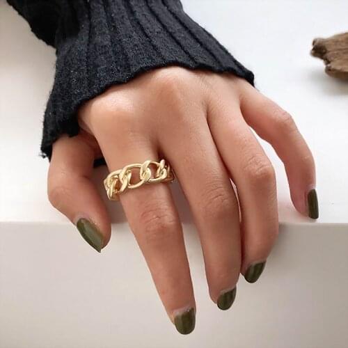 Fashion Thick Chain Rings For Women 2020 New Fashion Jewelry Statement Adjustable Ring