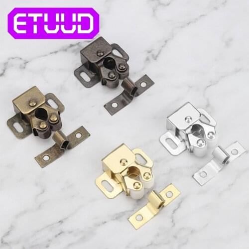 1Pcs Cabinet Prong Doors Latch Hardware Tool Closer Bronze Double Roller Catch Latch Locks Double Ball Roller Catches Cupboard
