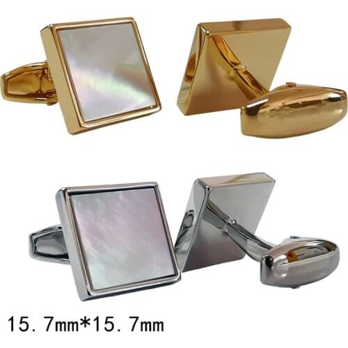 10pairs/lot Elegant Square Pearl Seashell Cufflinks Mother Pearl Sea Shell Cuff Links Business Style Mens Jewelry Accessory