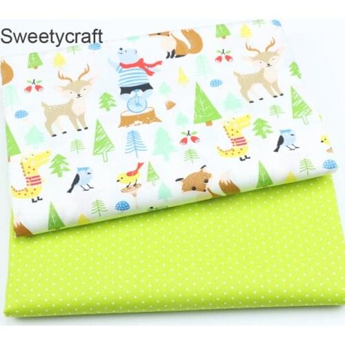 160*50cm Fox Deer Printed Cotton Fabric tela algodon patchwork baumwolle stoff for DIY sewing bedding sets material accessories