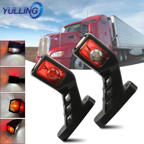2PCS 12-24V Trailer Side Marker Lighting 3 Colors 9LED Outline Marker Truck Light Van LED Lights Trailer Side Marker Light