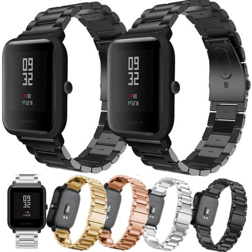 20MM Wrist Strap For Xiaomi Huami Amazfit Bip/Bip S Youth Lite Smart Watch Band Stainless Steel Bracelets For Amazfit GTR 42MM