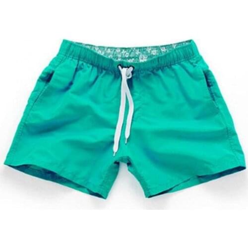 2021 Fashion Solid Color Summer Beach Pants Men Drawstring Quick Dry Swimwear Boxers Shorts Summer Beach Party Swimming Pool