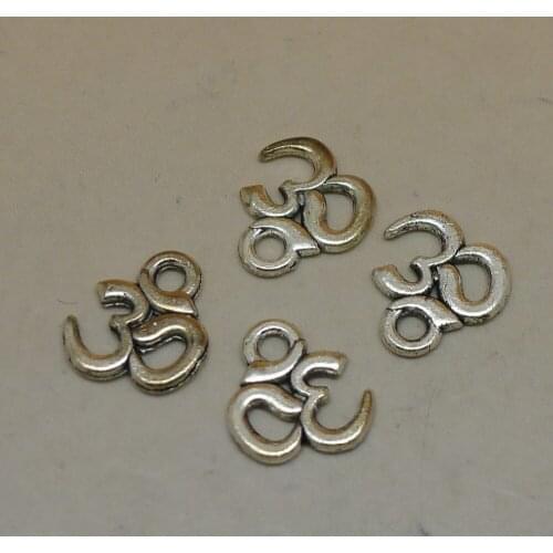 500Pcs/lot Antique Silver 3m Letter 3D Charms 12x10mm Tiny DIY Jewelry Findings Yoga Charm