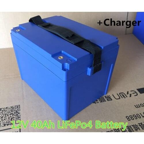 12V 40Ah LiFePO4 battery pack for UPS Solar battery motorhome power tool RV solar street light+charger