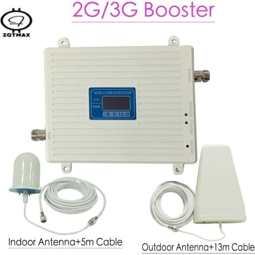 ZQTMAX Antenna accessories + 2G 3G Repeater GSM Mobile Phone Signal Booster 900 2100 Dual Band Amplifier