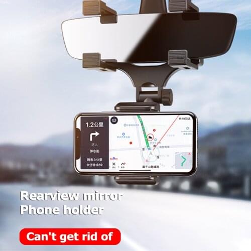 Cell Phone Holder Mount Vehicle GPS Car Rearview Mirror Smartphone Stand Bracket Mobile Phone Portable Supplies