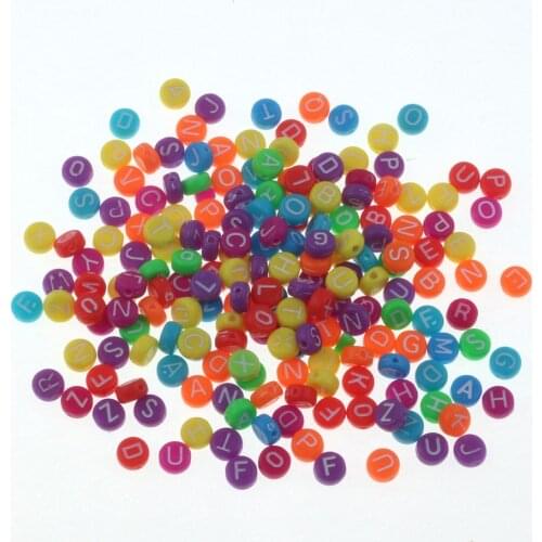200Pcs 6mm Mixed Letter Acrylic Bead Jewelry Making Loose Spacer Beads Bracelet Necklace Charm Jewelry Finding Handmade Hole 2mm