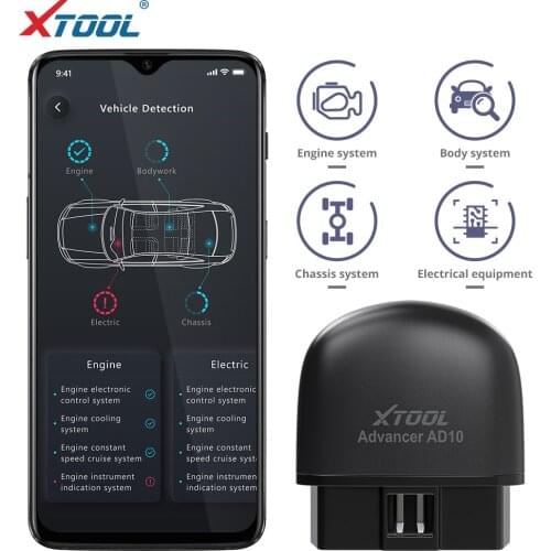 New XTOOL AD10 OBD2 Diagnostic Scanner Bluetooth ELM327 Engineer Code Read Work With iOS/Android And HUD Head Up Display 9098