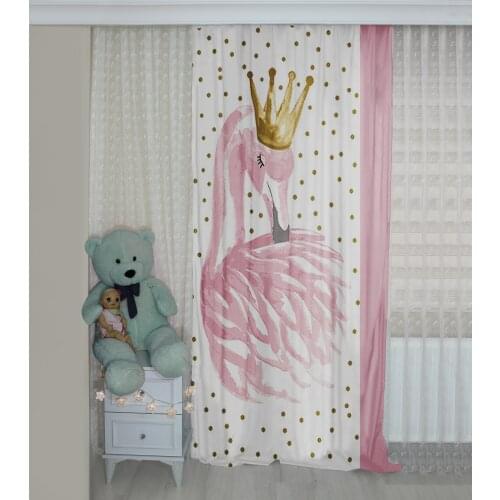 Unicorn patterned background curtain velvet curtain children room cover Stars Horse Colorfull