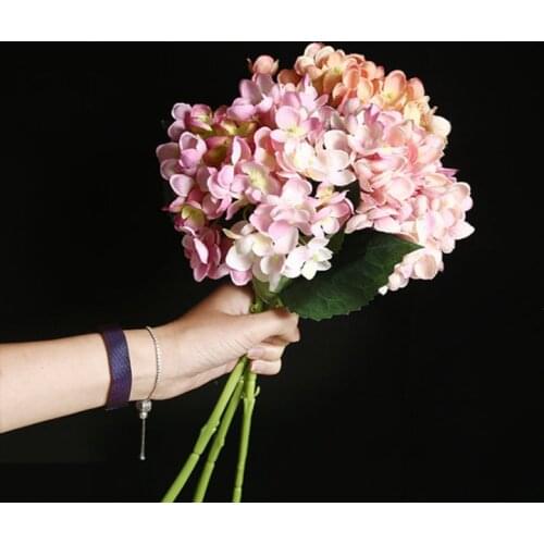 European Silk Hydrangea Oil Painting Style Vases for Home Decoration Accessories Wedding Decorative Artificial Flowers Cheap