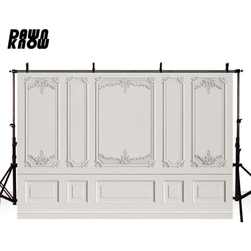 DAWNKNOW Indoor Photography Background Wedding White Wall Photographic Backdrops Photo Studio Children Photocall lv2630