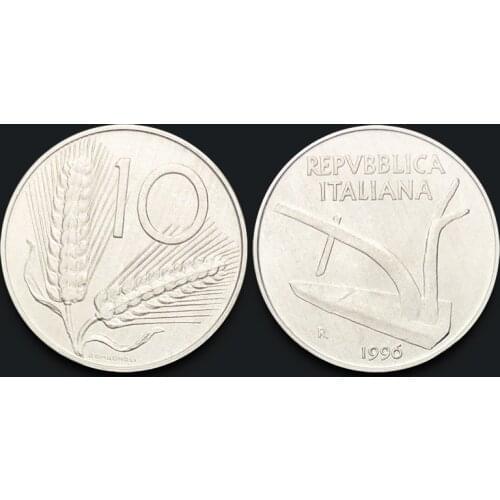 Italy 10 lira 100% Real Original Coin Uncirculated Unc Collect Coins