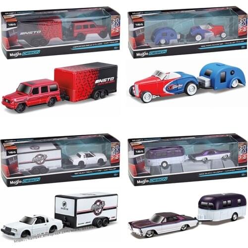 Maisto 1:64 Design Tow & GO Ford Mustang GT Camper Trailer Mercedes-Benz G Class car model Toys collection gift toy boys