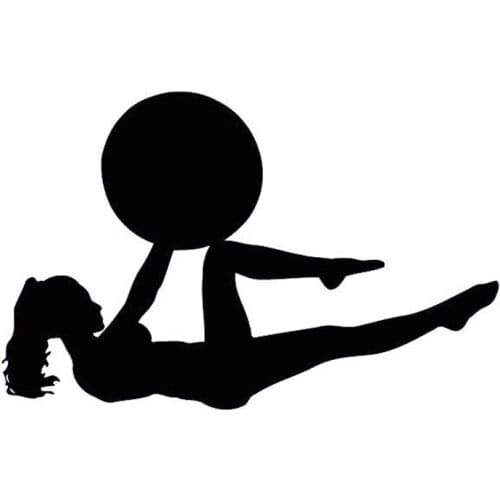 15cm*10cm Fashion Fitness Yoga Ball Car Sticker PVC Customized Auto Motorcycle Windshield Decorative Decal Customizable Colors