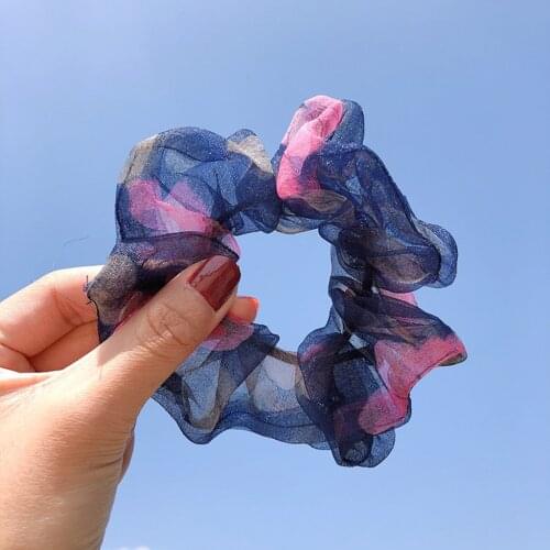 Fashion Mesh Hair Ring Oversized Hair Scrunchies Large Intestine Elastic Hair Band Mesh Hairband Hair Ring Hair Accessories