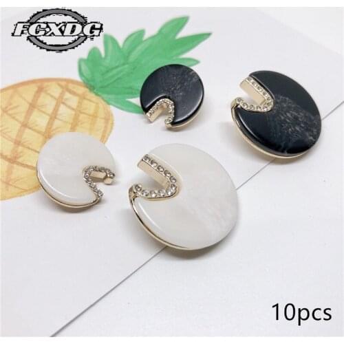 Fashion Round Notch Diamonds Button Up Shirt Women Decorative Buttons for Clothing Sewing Supplies and Accessories Shirt Buttons
