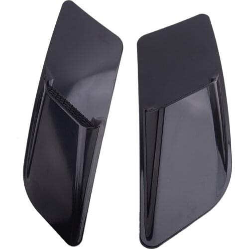 1 Pair Front Hood Air Flow Intake Trim Scoop Vent Guards Decor Cover Car Black ABS Fit for Ford Mustang 2015 2016 2017