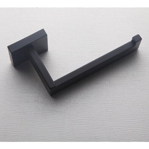 Vidric Wall Mounted Black Toilet Paper Holder Square Roll Holder Copper Paper Towel Holder Bathroom Accessories