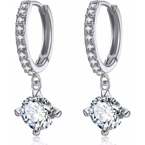 FNIO New Trendy Geometry Drop Earrings Brilliant Bridal Engagement Wedding Jewelry Elegant Female Dangle Earring Fine Gift