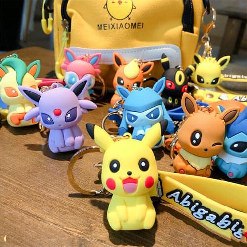 New Pokemon Key Chain Cartoon Anime Action Figure Decorations Model Keychain Cute Bag Pendant Creative Car Key Chain Toys Gifts
