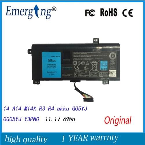 11.1V 69Wh New Original Laptop Battery for Dell Alienware 14 M14X R3 14D-1528 0G05YJ Y3PN0 8X70T 14 A14 R4