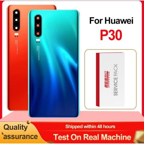Original Back Housing For Huawei P30 Back Cover Battery Glass With Camera Lens adhesive Sticker For P30 Rear Cover Replacement