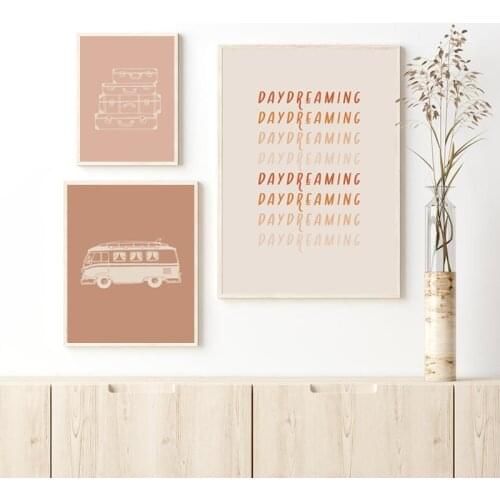 Wanderlusts Travel Poster Boho Abstract Desert Sun Prints Earth Tone Colors Gallery Wall Art Pictures Canvas Painting Home Decor